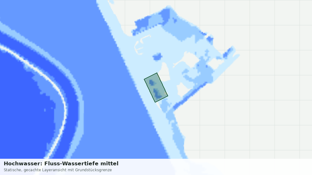 Statische Kartenansicht: Hochwasser: Fluss-Wassertiefe mittel