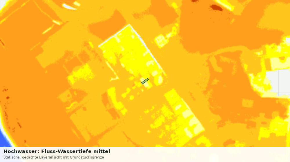 Statische Kartenansicht: Hochwasser: Fluss-Wassertiefe mittel