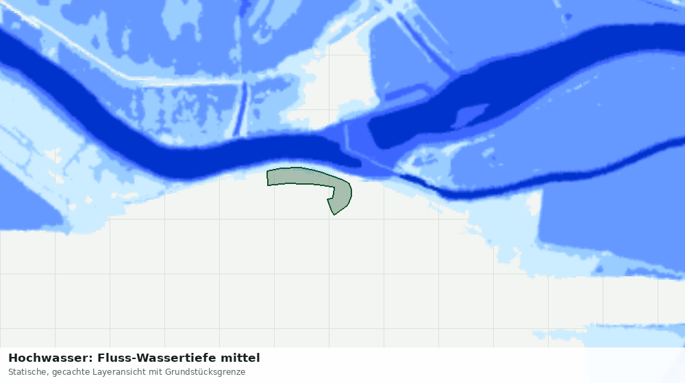 Statische Kartenansicht: Hochwasser: Fluss-Wassertiefe mittel