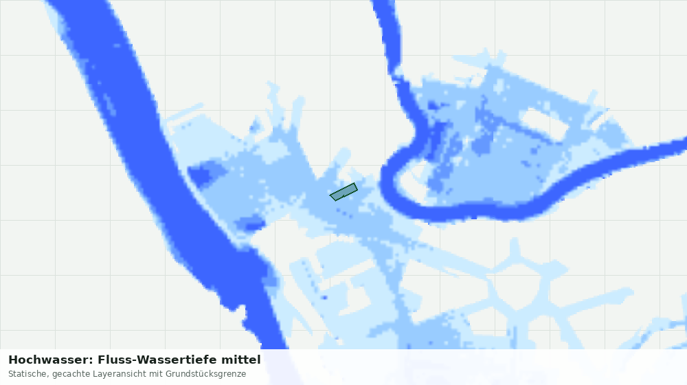 Statische Kartenansicht: Hochwasser: Fluss-Wassertiefe mittel