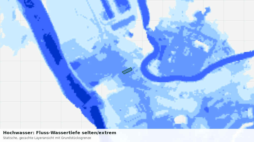 Statische Kartenansicht: Hochwasser: Fluss-Wassertiefe selten/extrem