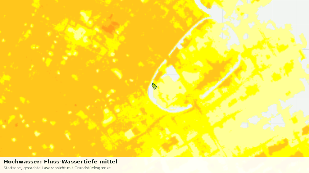 Statische Kartenansicht: Hochwasser: Fluss-Wassertiefe mittel