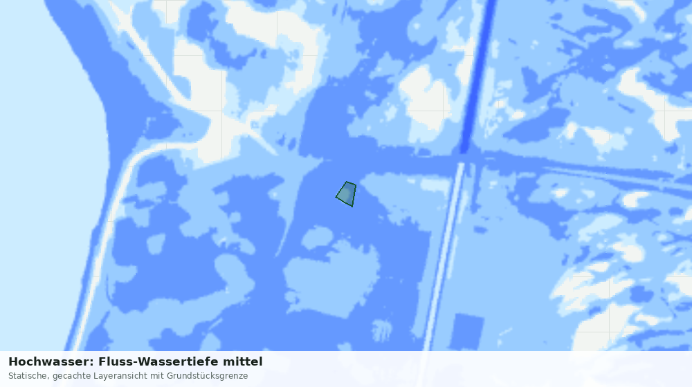 Statische Kartenansicht: Hochwasser: Fluss-Wassertiefe mittel