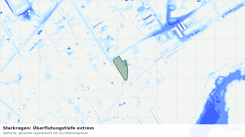 Statische Kartenansicht: Starkregen: Überflutungstiefe extrem