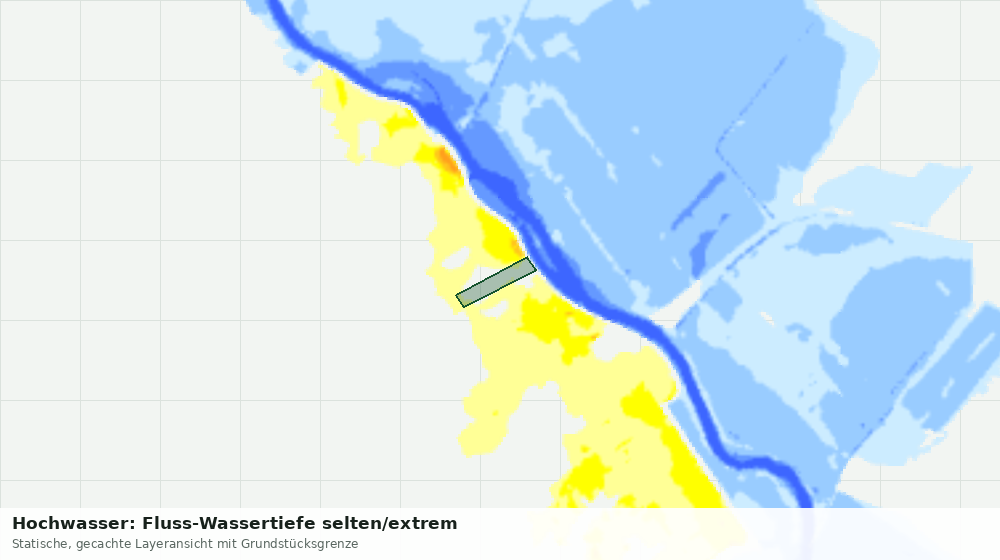 Statische Kartenansicht: Hochwasser: Fluss-Wassertiefe selten/extrem
