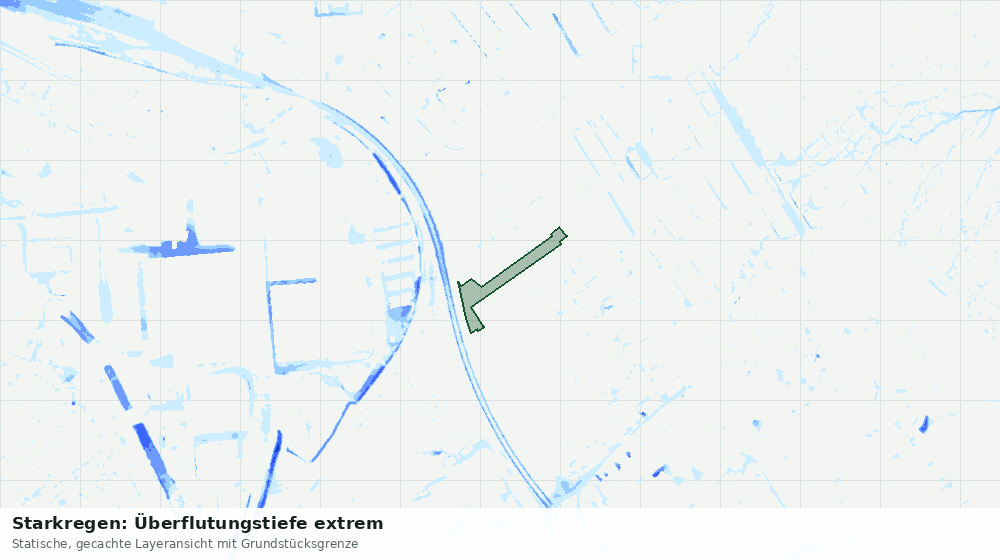 Statische Kartenansicht: Starkregen: Überflutungstiefe extrem