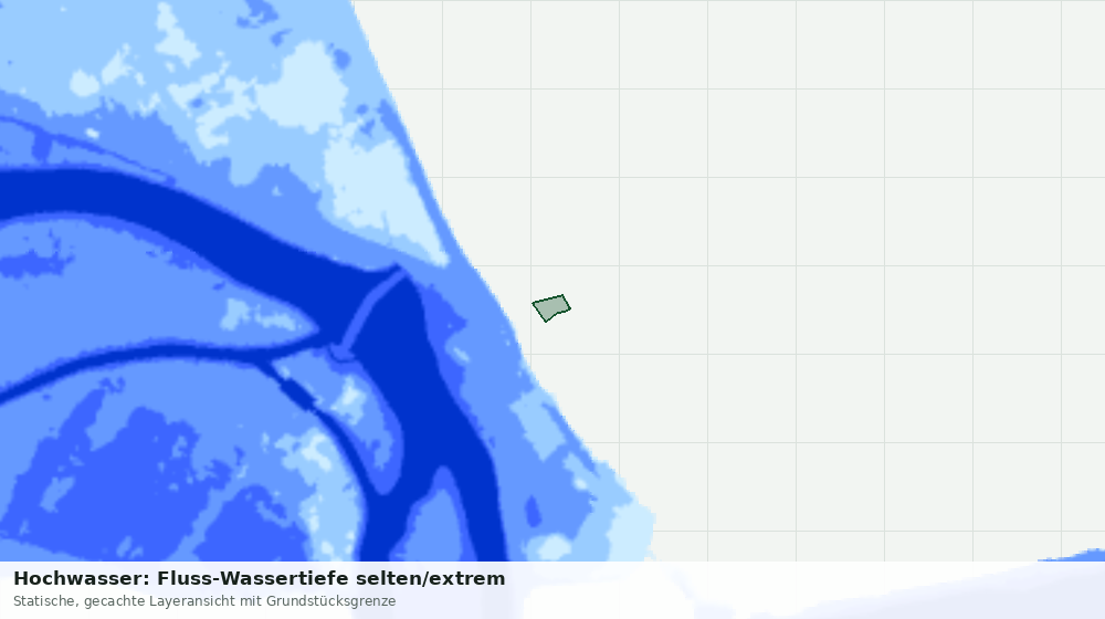 Statische Kartenansicht: Hochwasser: Fluss-Wassertiefe selten/extrem