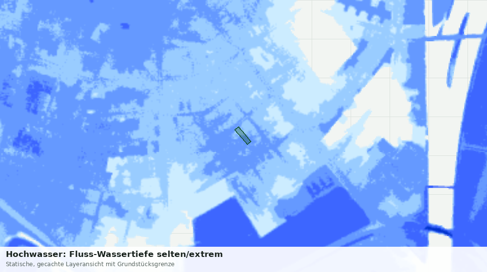 Statische Kartenansicht: Hochwasser: Fluss-Wassertiefe selten/extrem