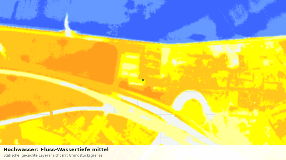 Statische Kartenansicht: Hochwasser: Fluss-Wassertiefe mittel