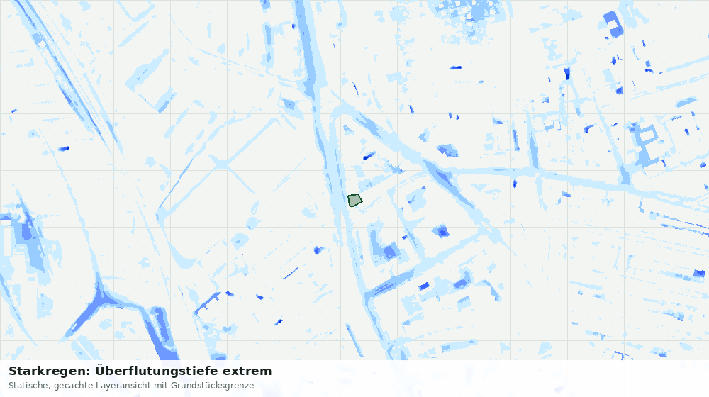 Statische Kartenansicht: Starkregen: Überflutungstiefe extrem