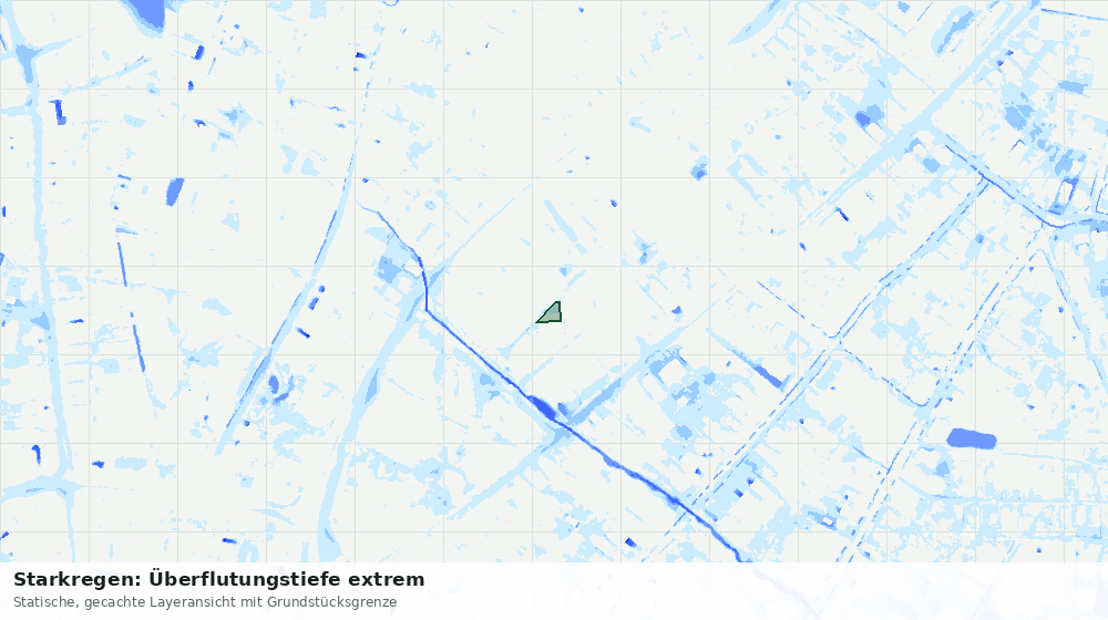 Statische Kartenansicht: Starkregen: Überflutungstiefe extrem