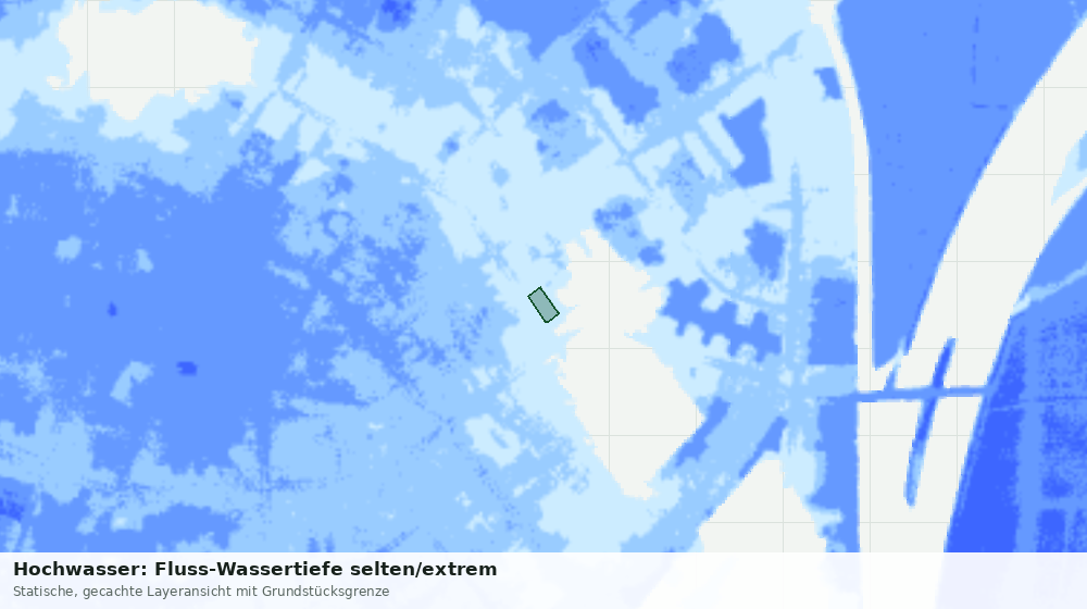 Statische Kartenansicht: Hochwasser: Fluss-Wassertiefe selten/extrem