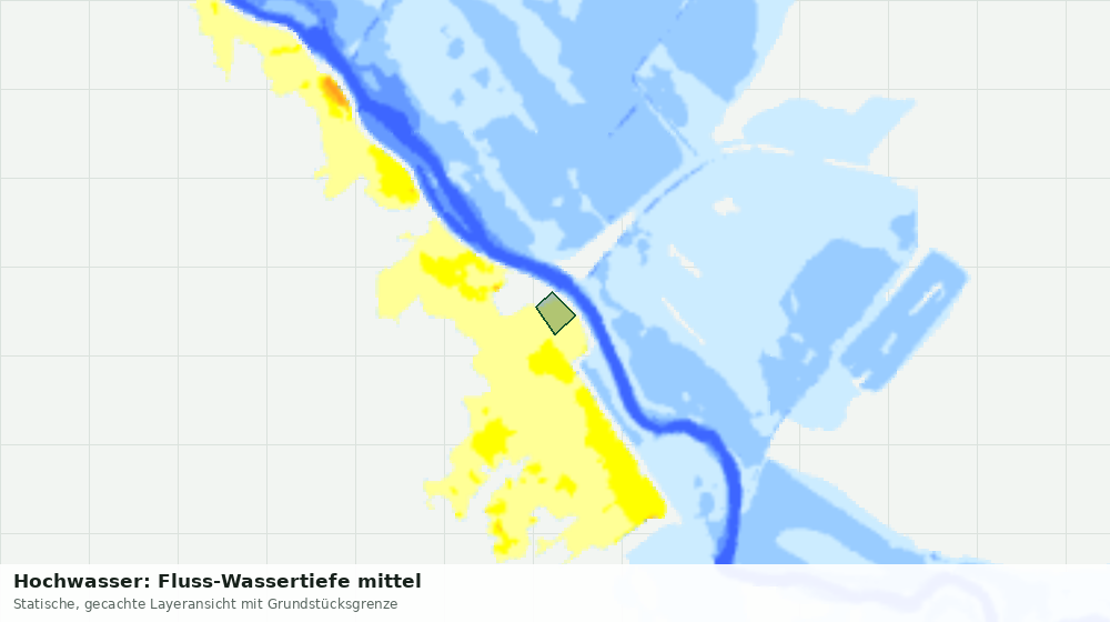 Statische Kartenansicht: Hochwasser: Fluss-Wassertiefe mittel