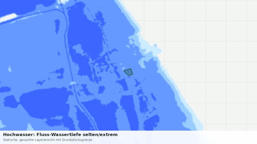 Statische Kartenansicht: Hochwasser: Fluss-Wassertiefe selten/extrem