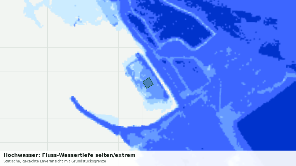 Statische Kartenansicht: Hochwasser: Fluss-Wassertiefe selten/extrem