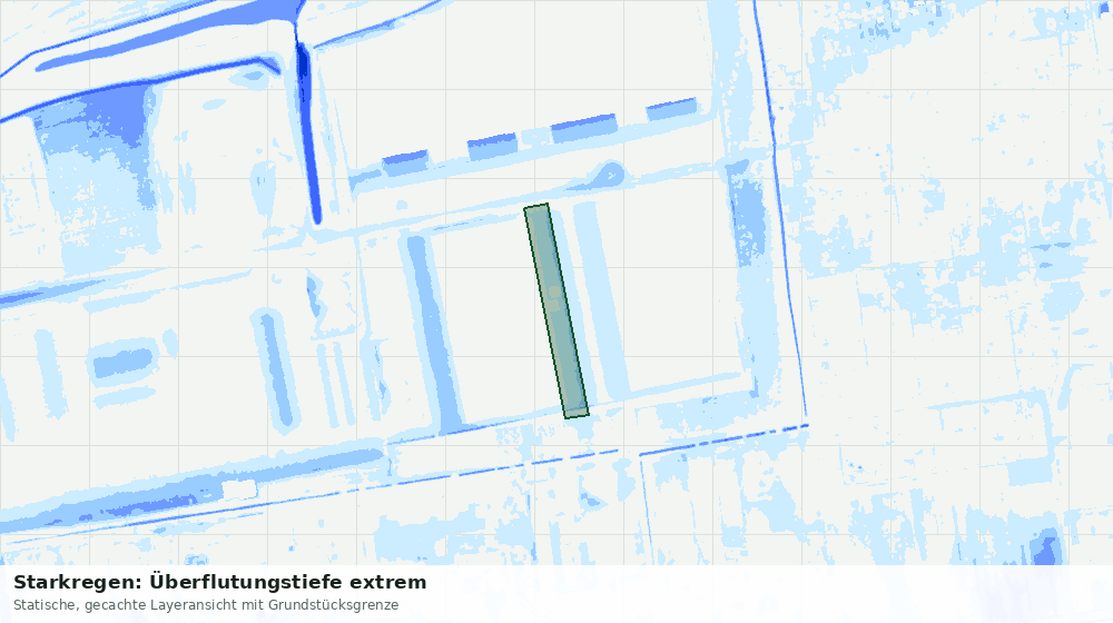 Statische Kartenansicht: Starkregen: Überflutungstiefe extrem