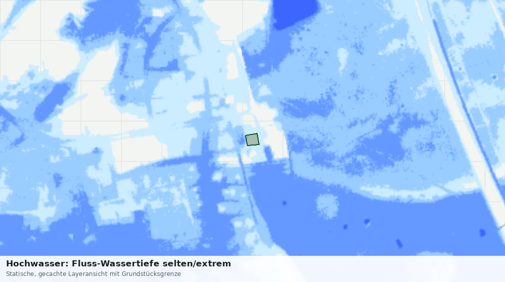Statische Kartenansicht: Hochwasser: Fluss-Wassertiefe selten/extrem