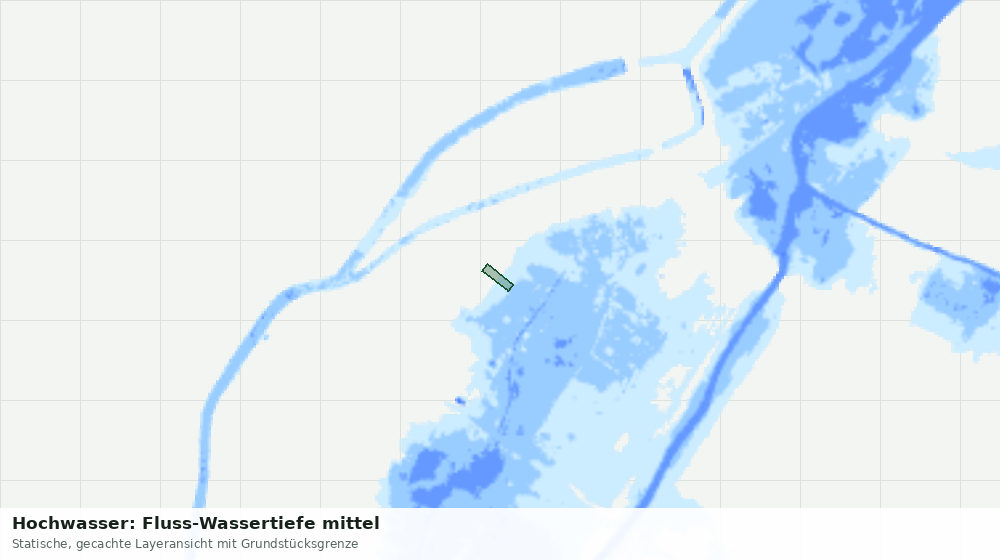 Statische Kartenansicht: Hochwasser: Fluss-Wassertiefe mittel