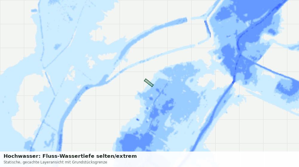 Statische Kartenansicht: Hochwasser: Fluss-Wassertiefe selten/extrem