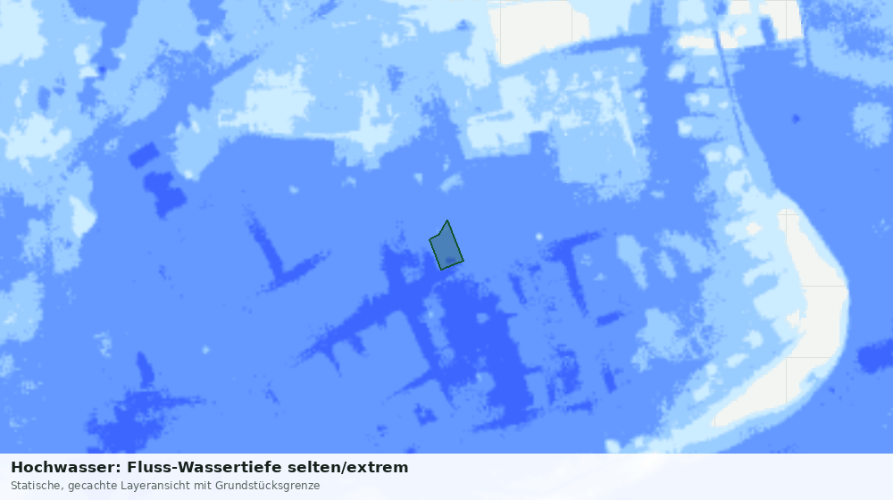 Statische Kartenansicht: Hochwasser: Fluss-Wassertiefe selten/extrem