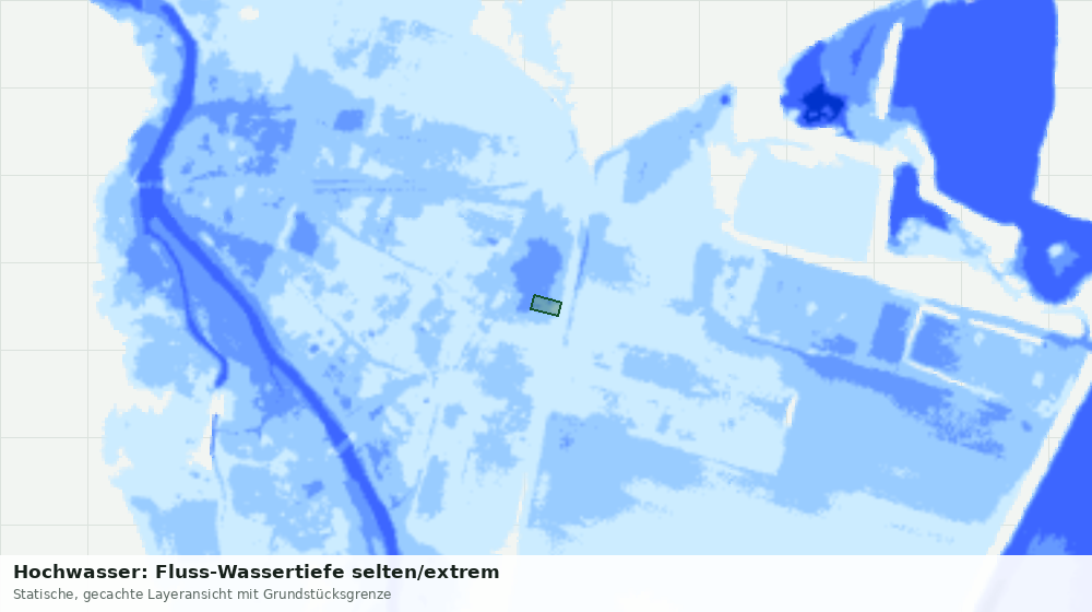 Statische Kartenansicht: Hochwasser: Fluss-Wassertiefe selten/extrem