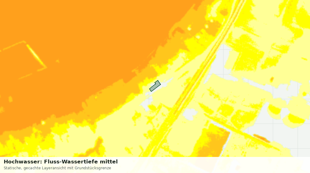 Statische Kartenansicht: Hochwasser: Fluss-Wassertiefe mittel