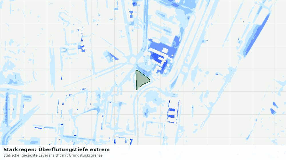 Statische Kartenansicht: Starkregen: Überflutungstiefe extrem