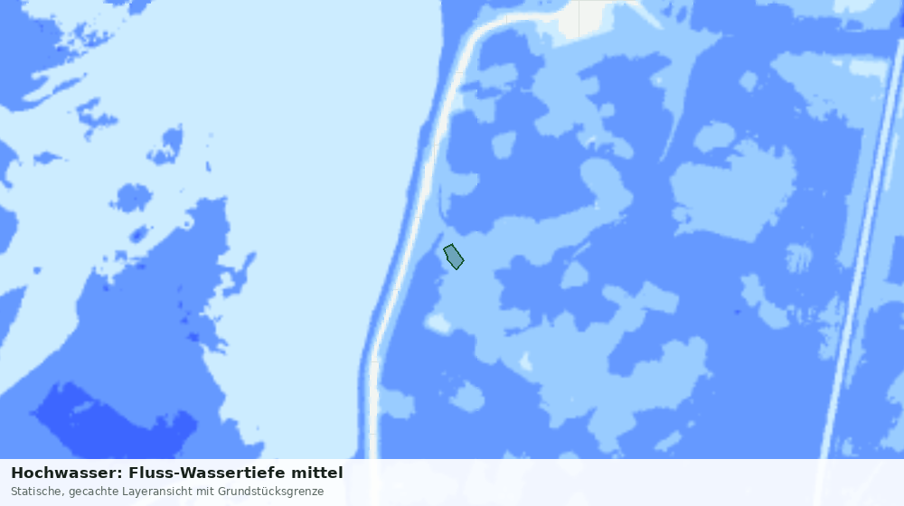 Statische Kartenansicht: Hochwasser: Fluss-Wassertiefe mittel