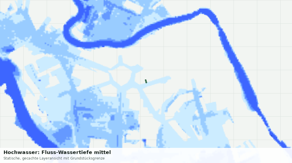 Statische Kartenansicht: Hochwasser: Fluss-Wassertiefe mittel
