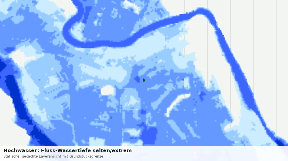Statische Kartenansicht: Hochwasser: Fluss-Wassertiefe selten/extrem