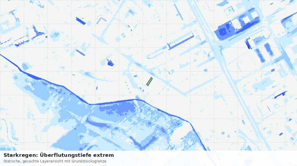 Statische Kartenansicht: Starkregen: Überflutungstiefe extrem
