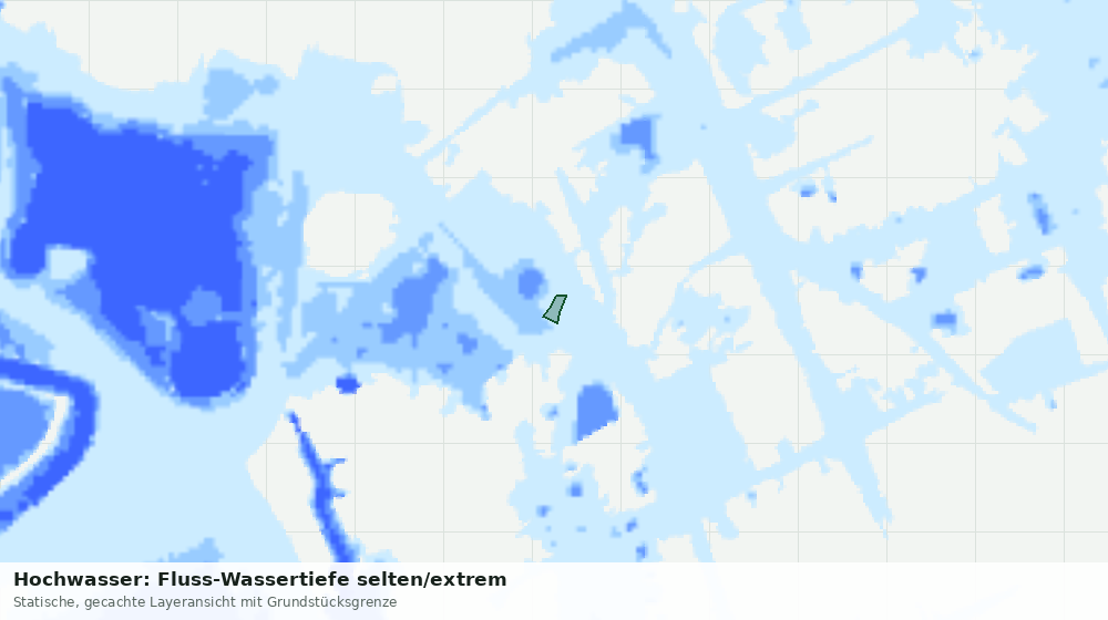 Statische Kartenansicht: Hochwasser: Fluss-Wassertiefe selten/extrem