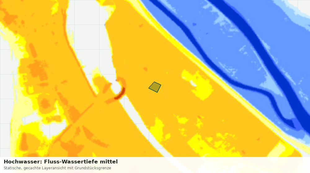Statische Kartenansicht: Hochwasser: Fluss-Wassertiefe mittel