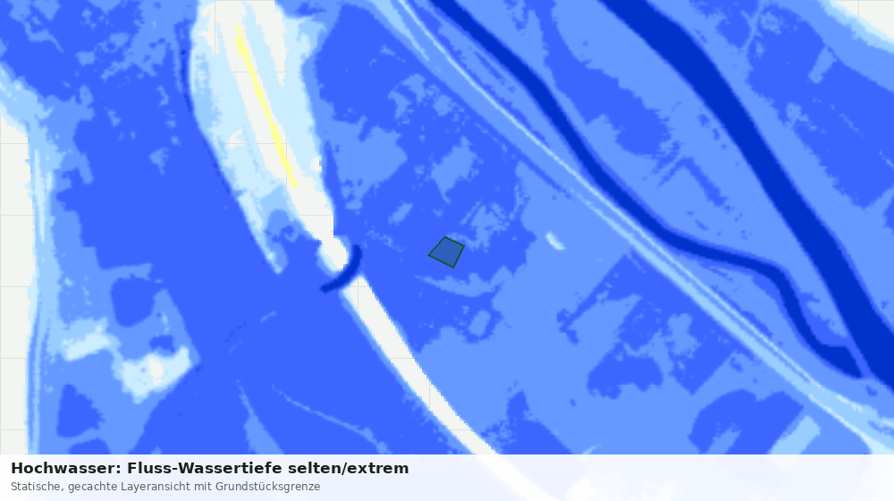Statische Kartenansicht: Hochwasser: Fluss-Wassertiefe selten/extrem