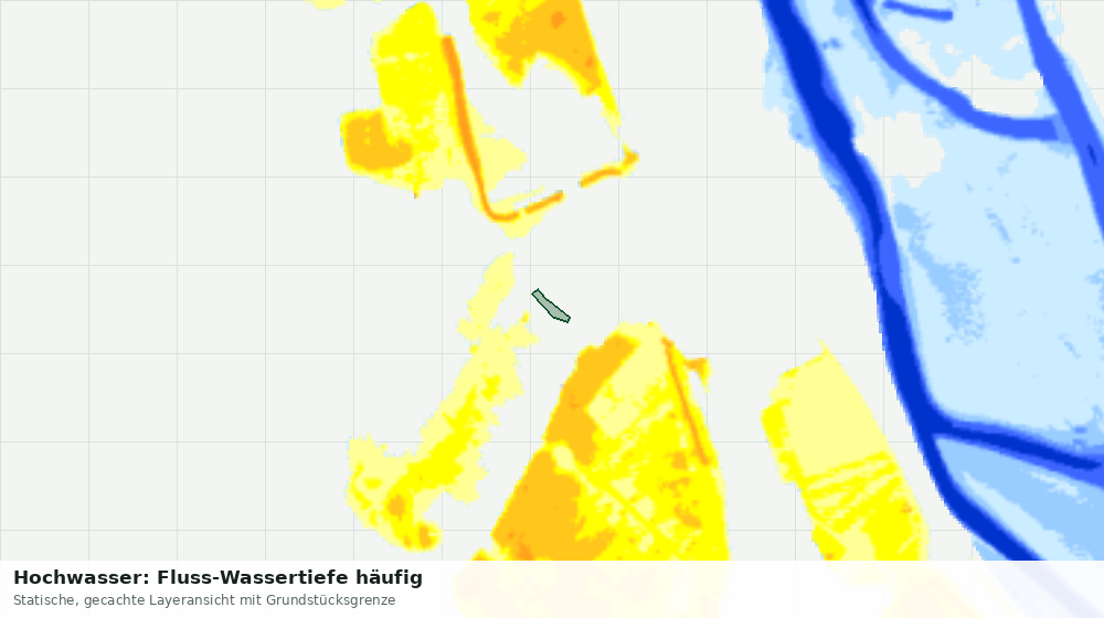 Statische Kartenansicht: Hochwasser: Fluss-Wassertiefe häufig