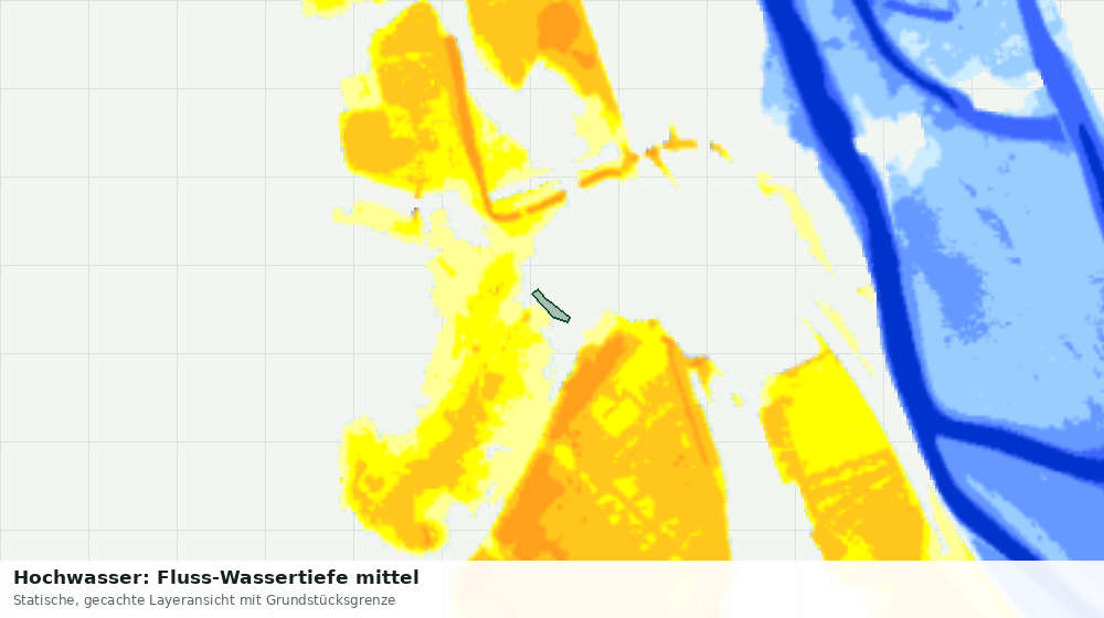 Statische Kartenansicht: Hochwasser: Fluss-Wassertiefe mittel