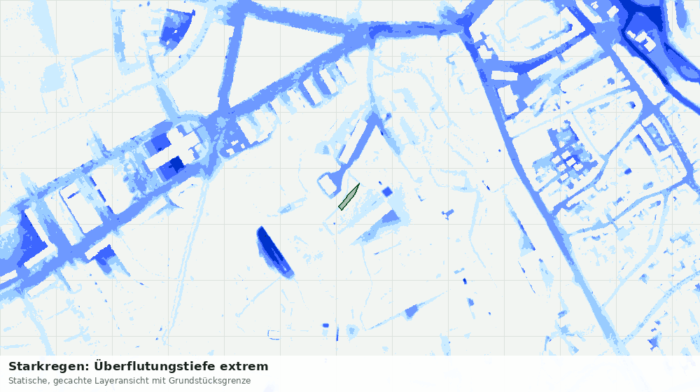 Statische Kartenansicht: Starkregen: Überflutungstiefe extrem
