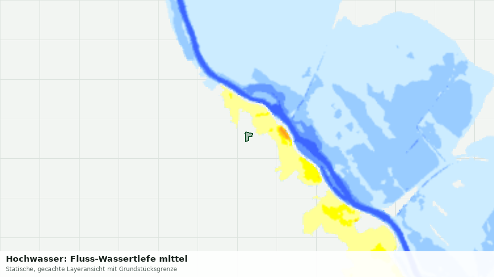 Statische Kartenansicht: Hochwasser: Fluss-Wassertiefe mittel