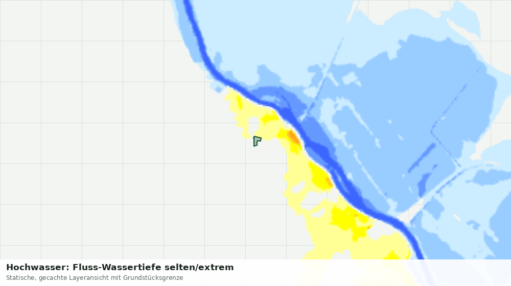 Statische Kartenansicht: Hochwasser: Fluss-Wassertiefe selten/extrem