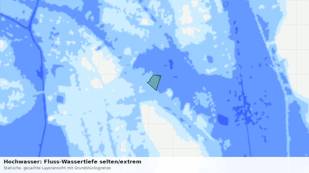 Statische Kartenansicht: Hochwasser: Fluss-Wassertiefe selten/extrem