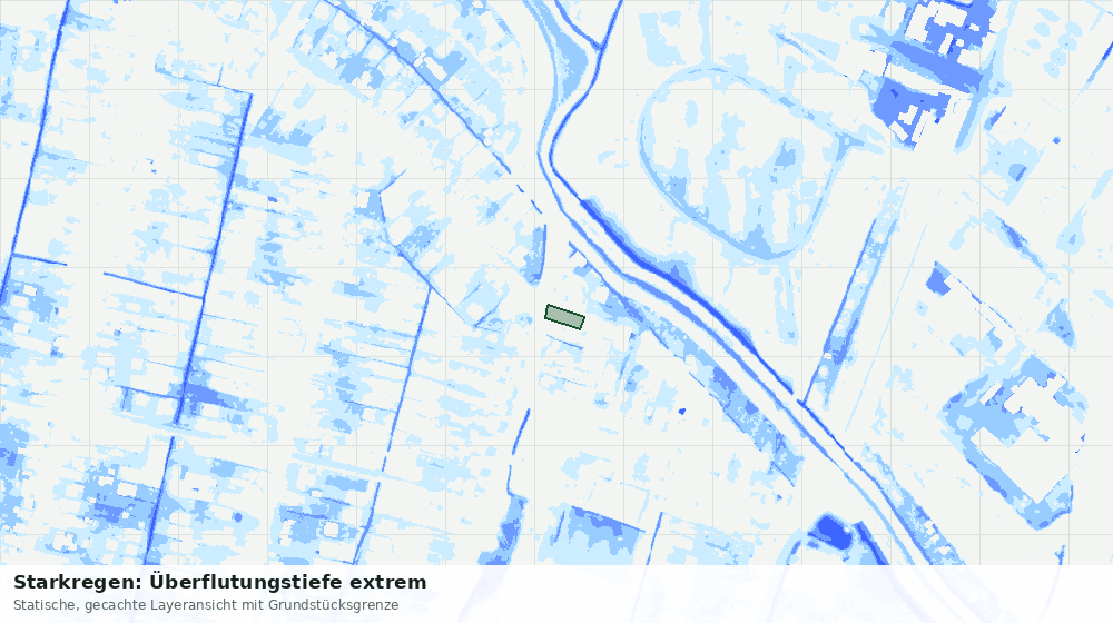 Statische Kartenansicht: Starkregen: Überflutungstiefe extrem