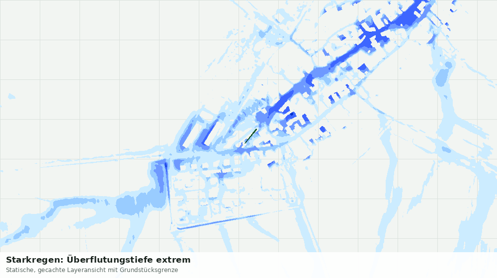 Statische Kartenansicht: Starkregen: Überflutungstiefe extrem