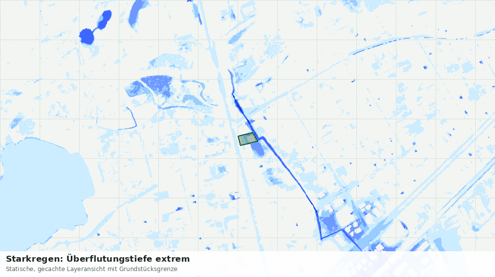 Statische Kartenansicht: Starkregen: Überflutungstiefe extrem