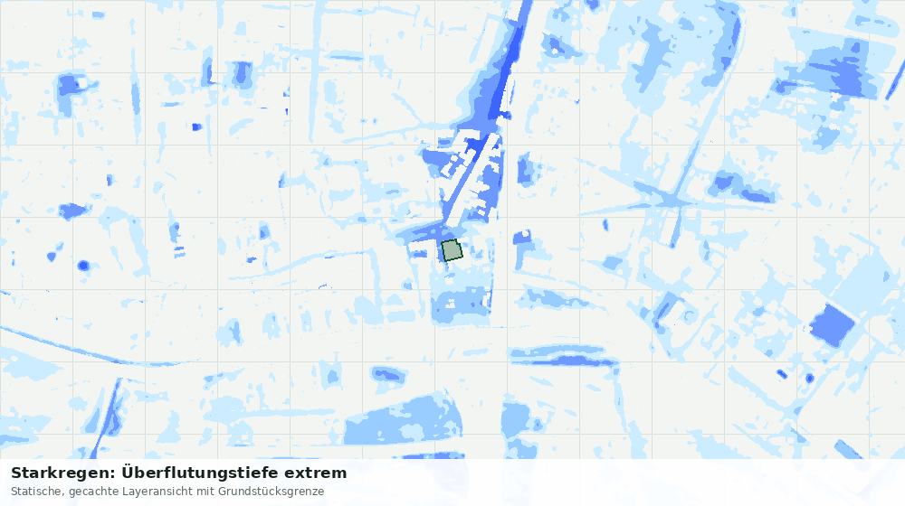 Statische Kartenansicht: Starkregen: Überflutungstiefe extrem