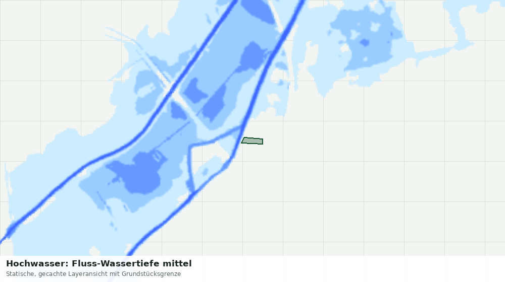 Statische Kartenansicht: Hochwasser: Fluss-Wassertiefe mittel