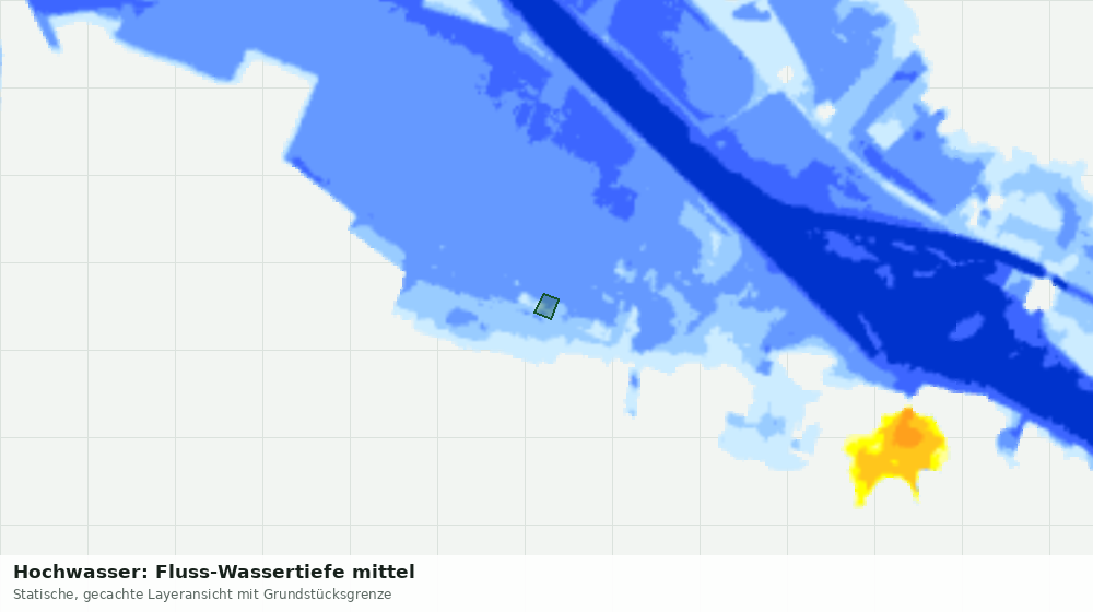 Statische Kartenansicht: Hochwasser: Fluss-Wassertiefe mittel