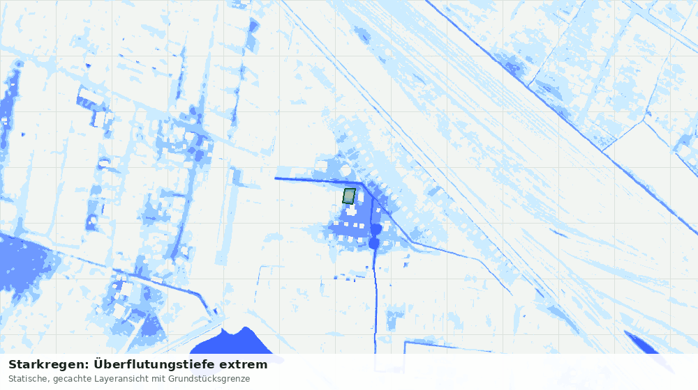 Statische Kartenansicht: Starkregen: Überflutungstiefe extrem