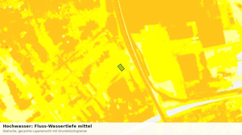 Statische Kartenansicht: Hochwasser: Fluss-Wassertiefe mittel