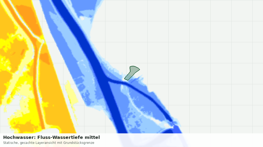 Statische Kartenansicht: Hochwasser: Fluss-Wassertiefe mittel