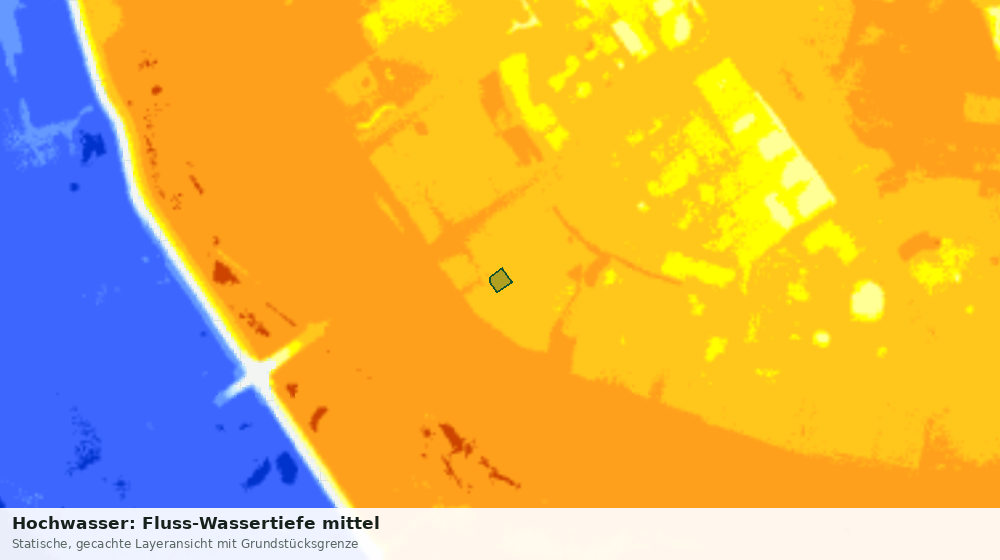Statische Kartenansicht: Hochwasser: Fluss-Wassertiefe mittel